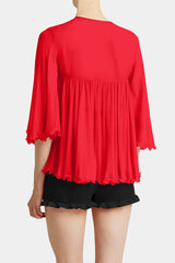 Designer Flowy Red Blouse