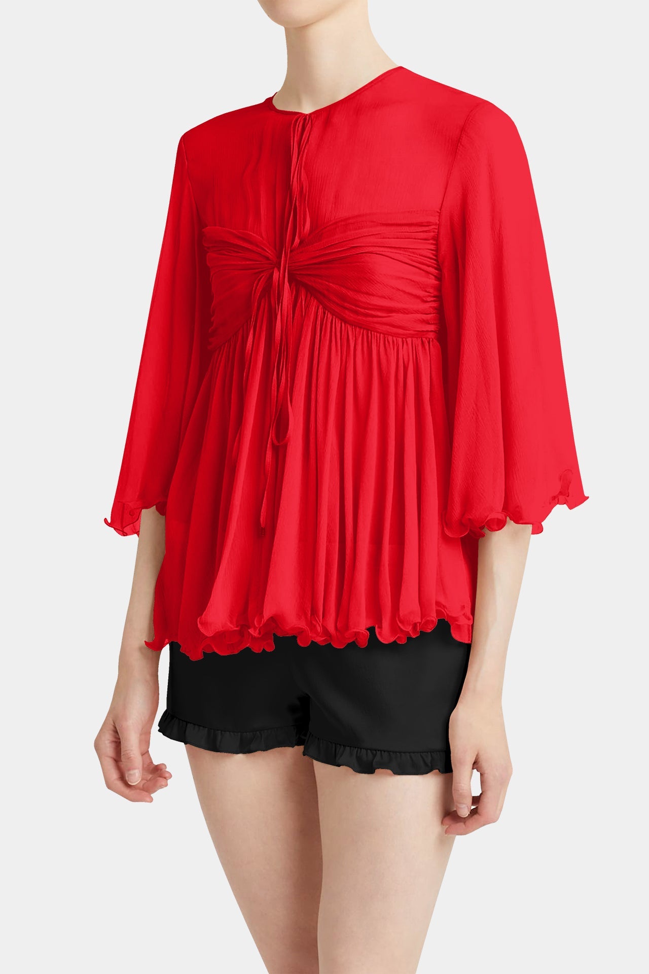 Designer Flowy Red Blouse