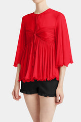 Designer Flowy Red Blouse