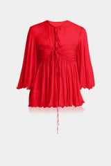 Designer Flowy Red Blouse