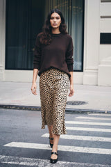 Animal Print  Creme Souffle Midi Pencil Skirt