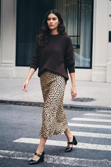 Animal Print  Creme Souffle Midi Pencil Skirt