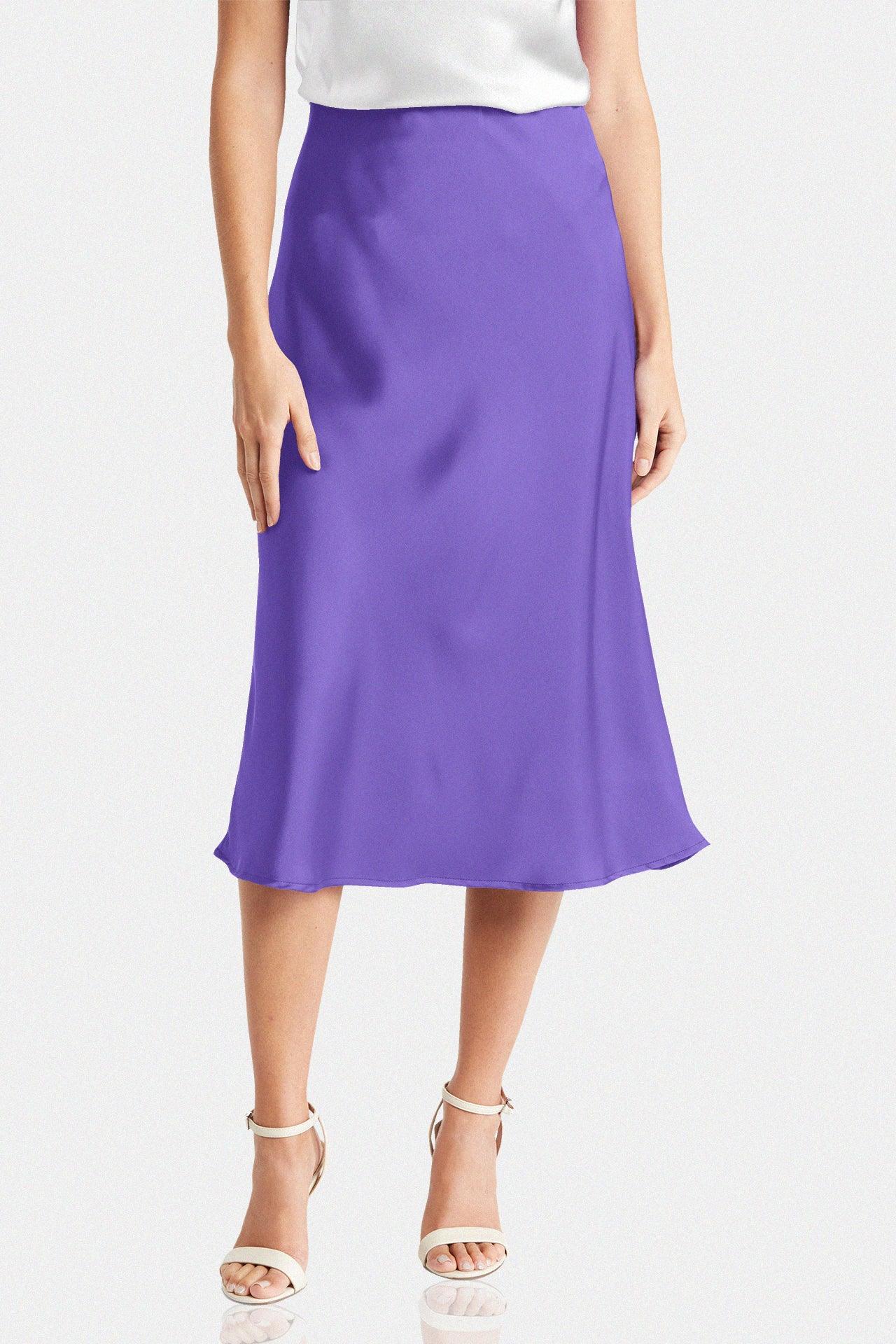 Designer Digital Lavender Midi Pencil Skirt