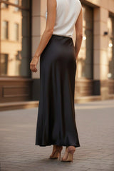 Designer Ground Coffee Bias Skirt For Women