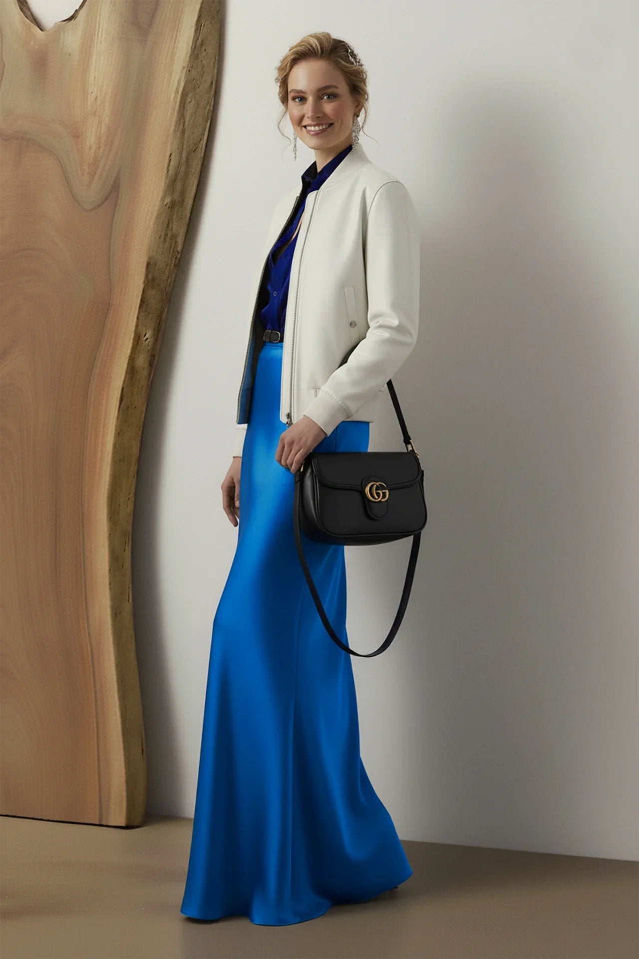 Designer Blue Long Maxi Skirt