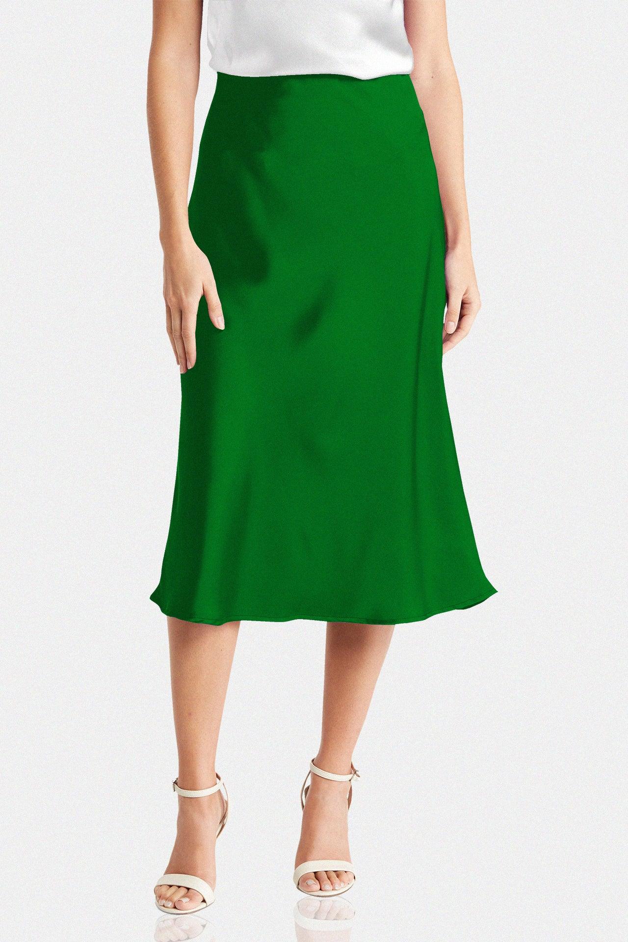 Designer Green Medium Length Skirts