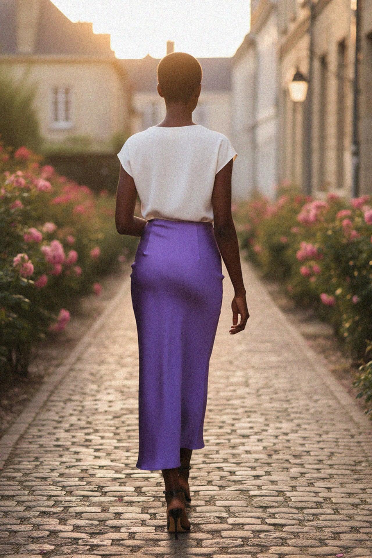 Designer Digital Lavender Long Summer Skirts