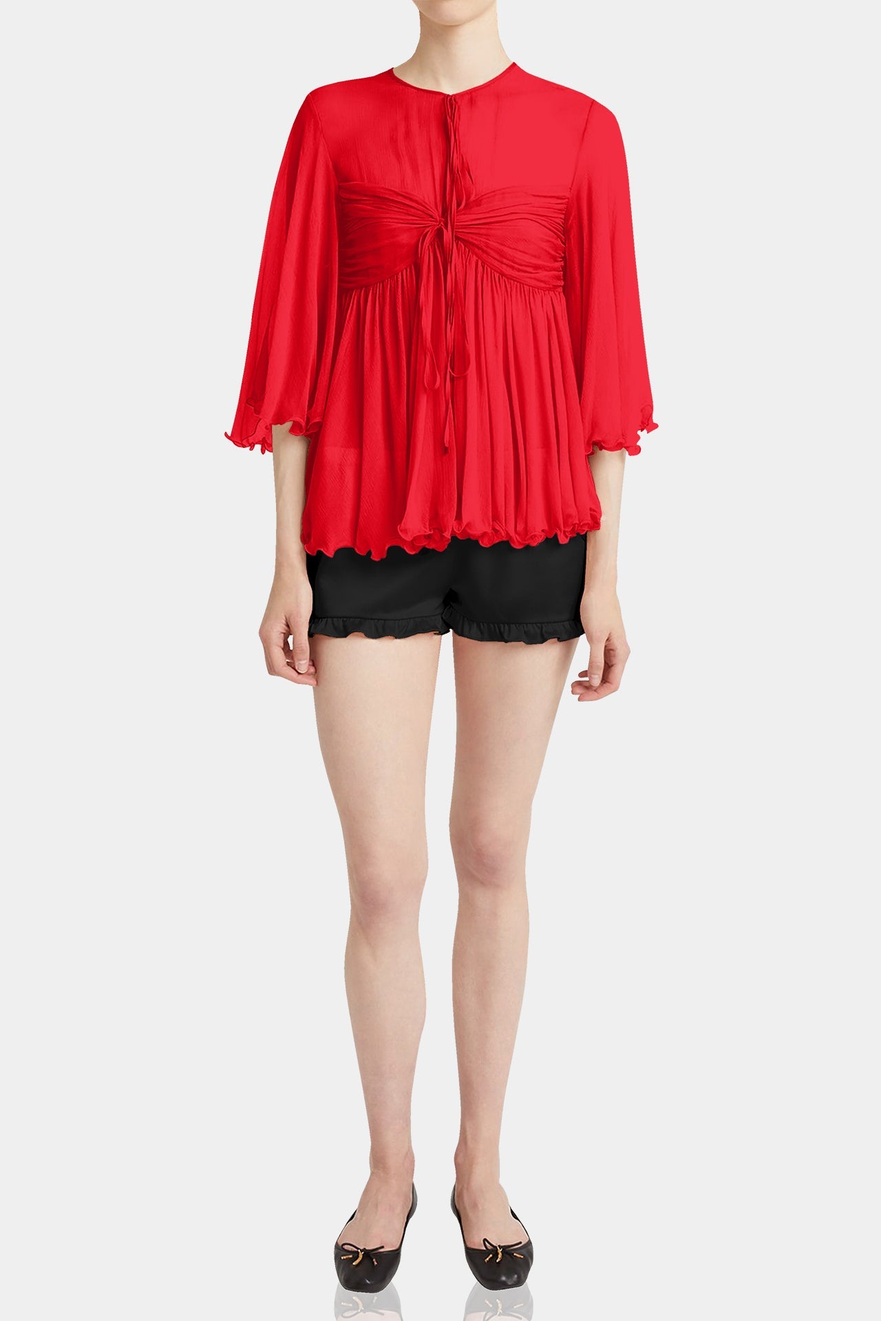Designer Flowy Red Blouse