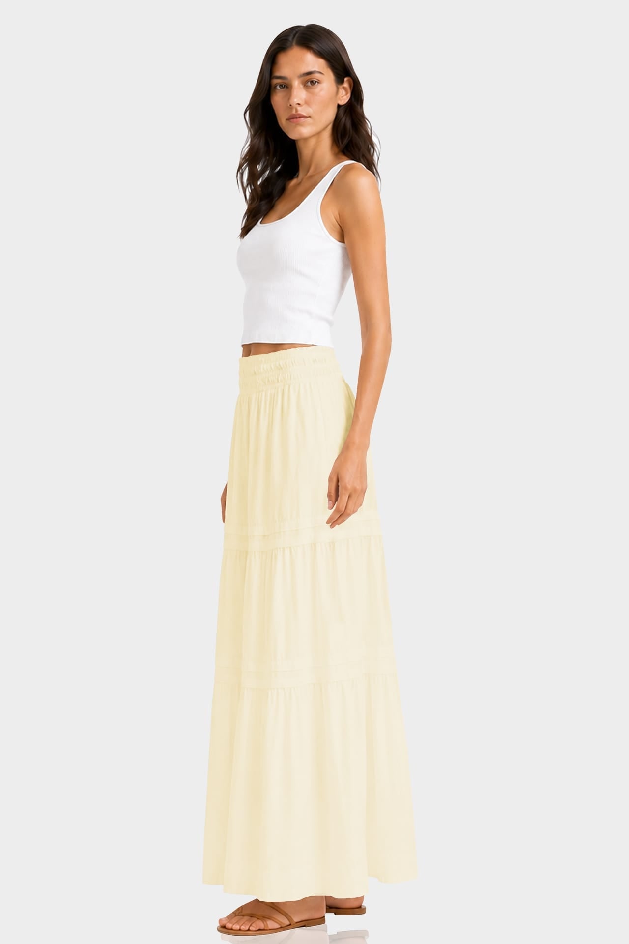 Champagne Everyday Cotton Maxi Skirt for Women – Casual Luxury Skirt