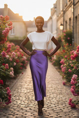 Designer Digital Lavender Long Summer Skirts