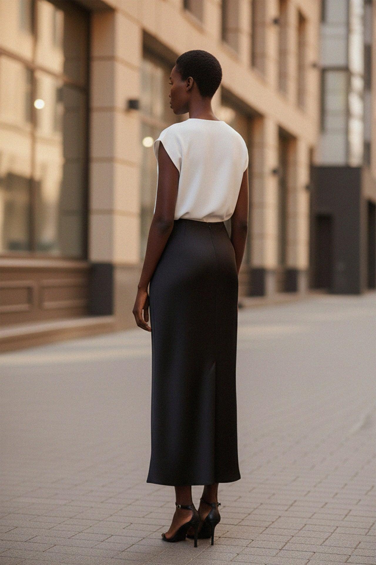 Designer Ground Coffee Bias Skirt For Women
