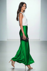 Designer Green Floor Length Maxi Skirt