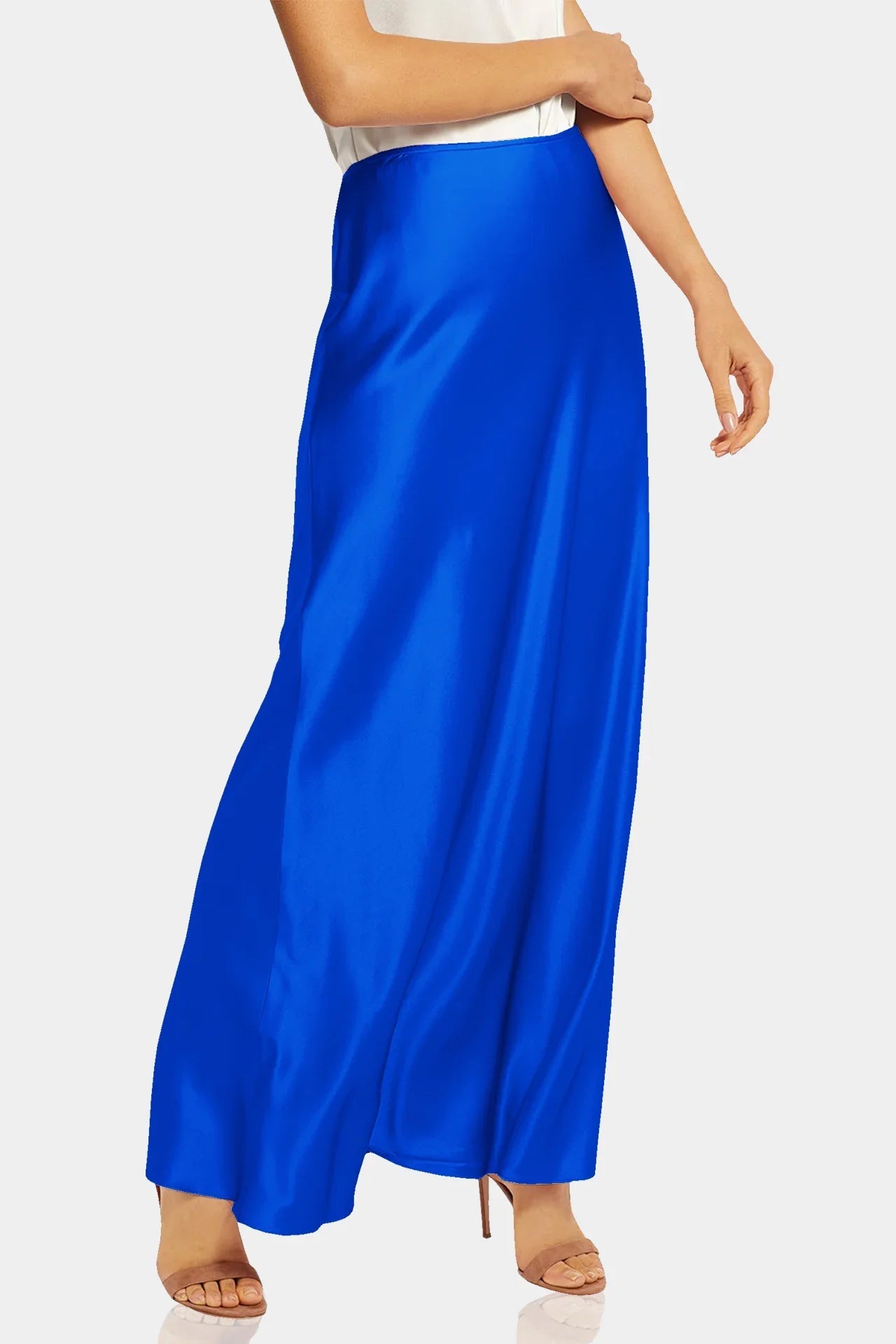 Designer Blue Long Maxi Skirt
