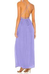 Cut Out Neck Maxi Dress in Light Purple