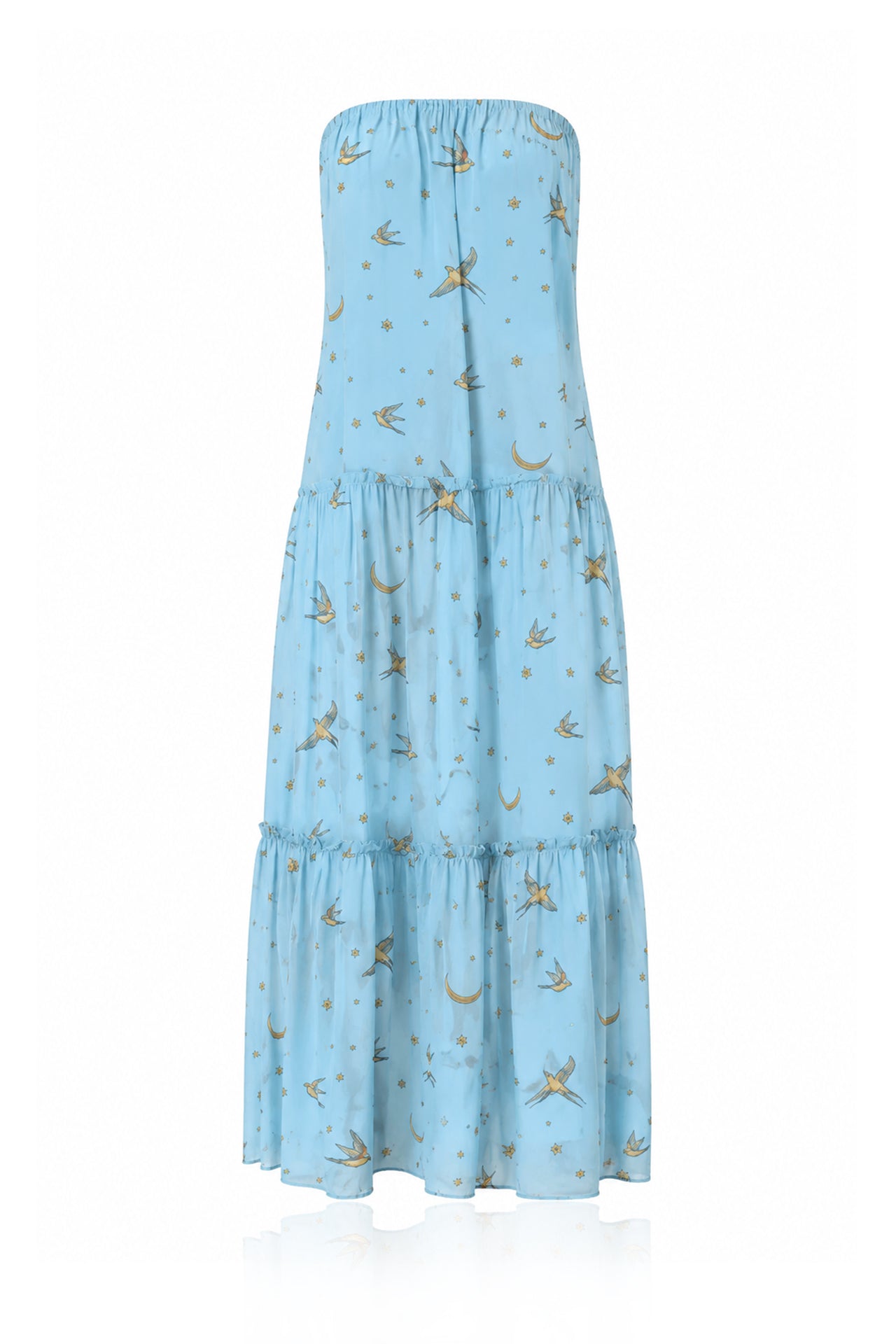 Blue Maxi Tiered Dress