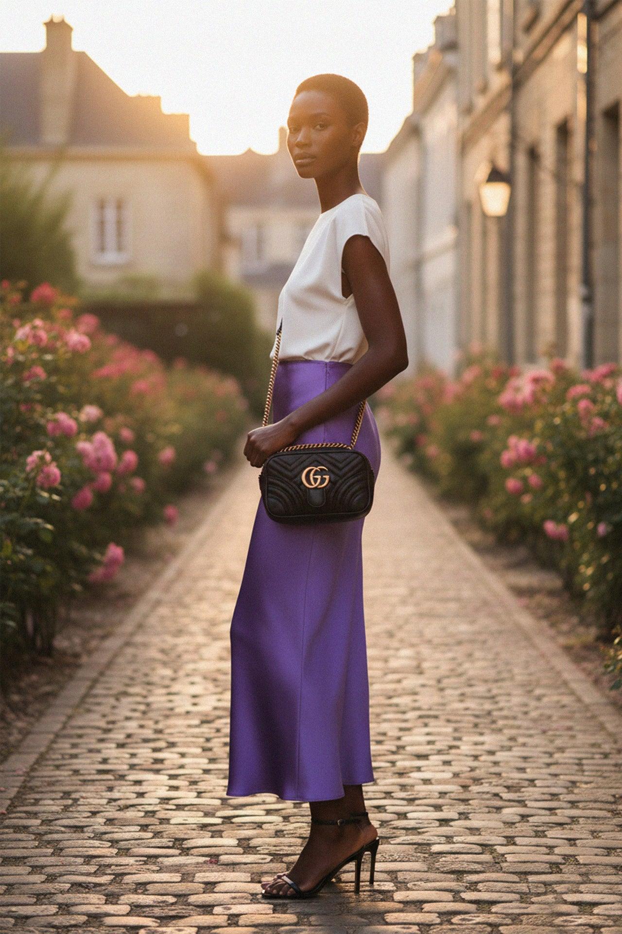 Designer Digital Lavender Long Summer Skirts