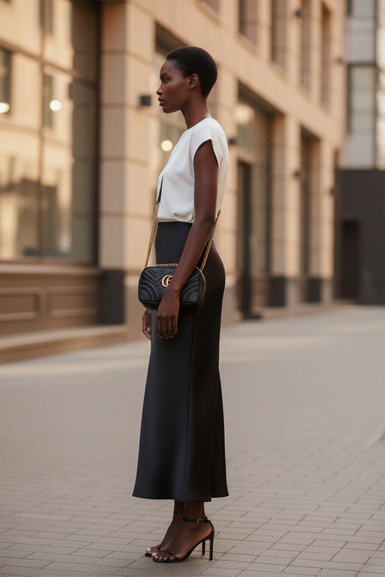 Designer Ground Coffee Bias Skirt For Women