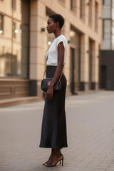 Designer Ground Coffee Bias Skirt For Women