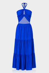 Blue Cut Out Floor Length Gowns