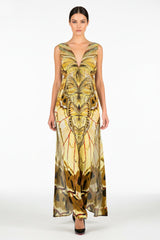 Butterfly Print Long Maxi Dress
