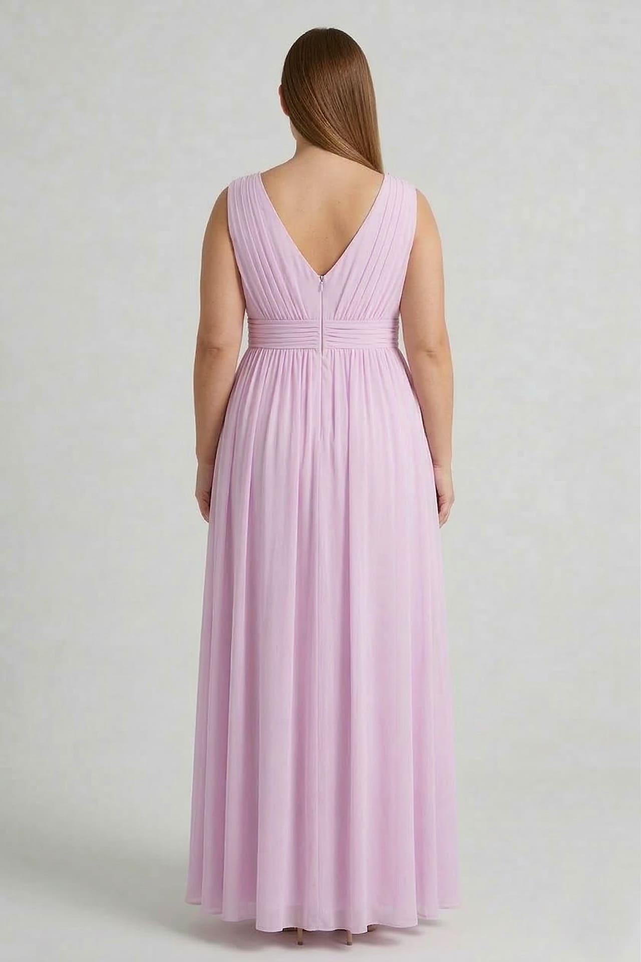 Candy Pink V-Neck Bridesmaid Dress – Bright Elegant Maxi Gown