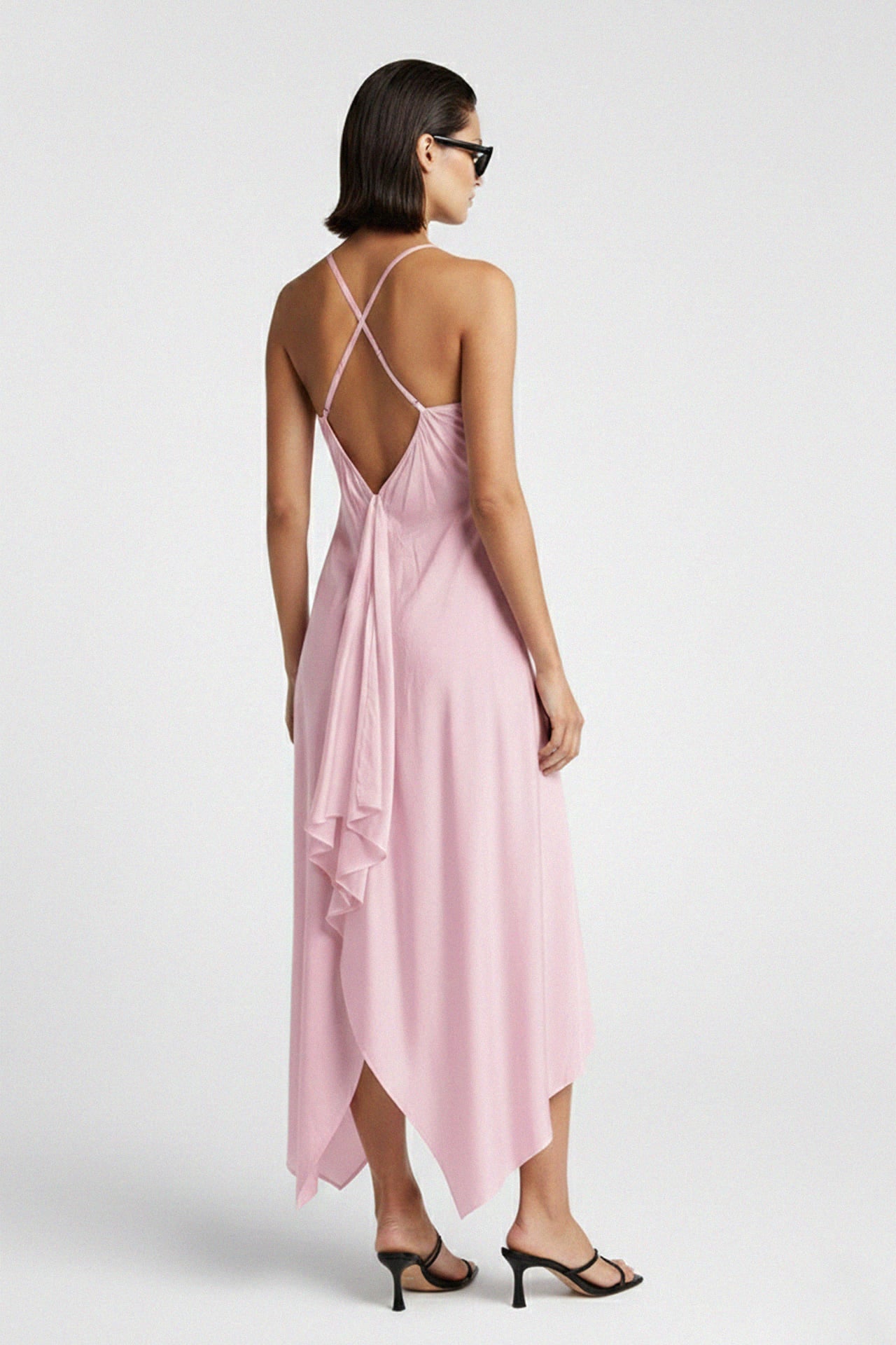 Blush Pink Midi Handkerchief Dress
