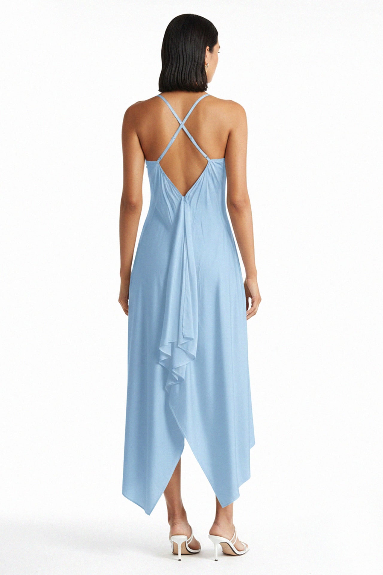Powder Blue Midi Handkerchief Dress