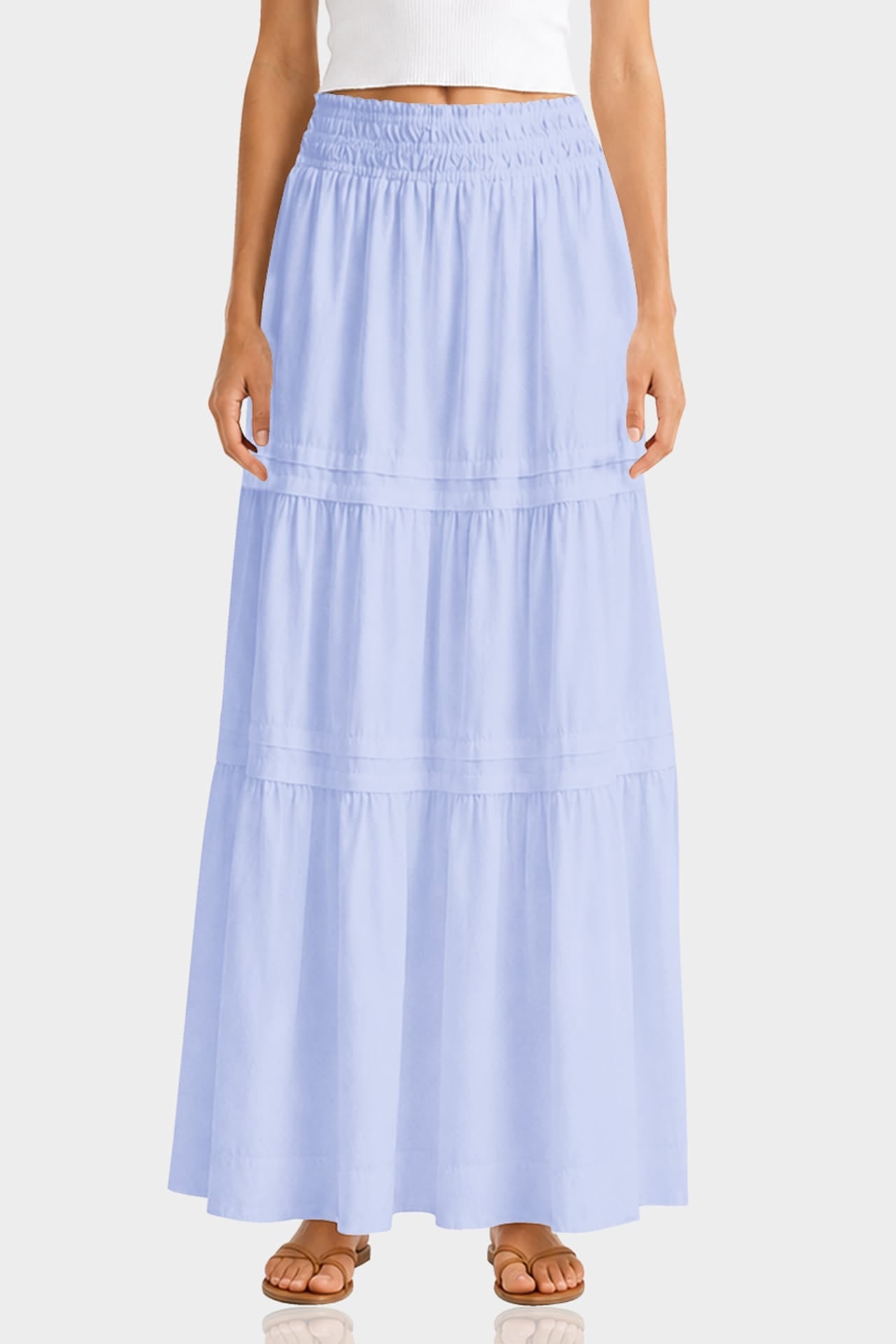 Premium Cotton Tiered Maxi Skirt – Resort Wear Maxi Skirt
