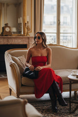 Designer Fit & Flare Tube Red Dress