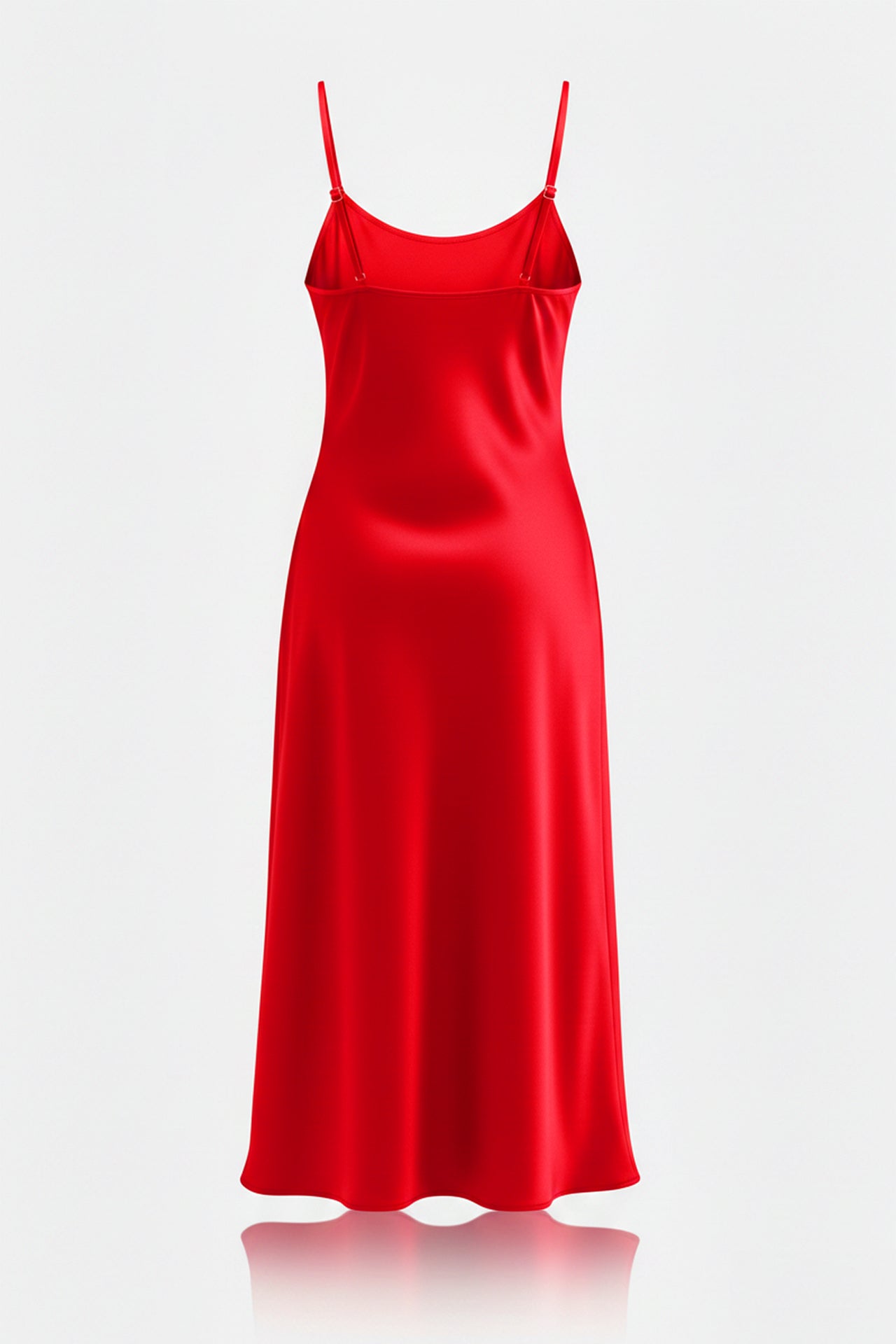 Classic Red Satin Slip Dress – Bias Cut Evening Dress for Wedding Guest & Reception Wear