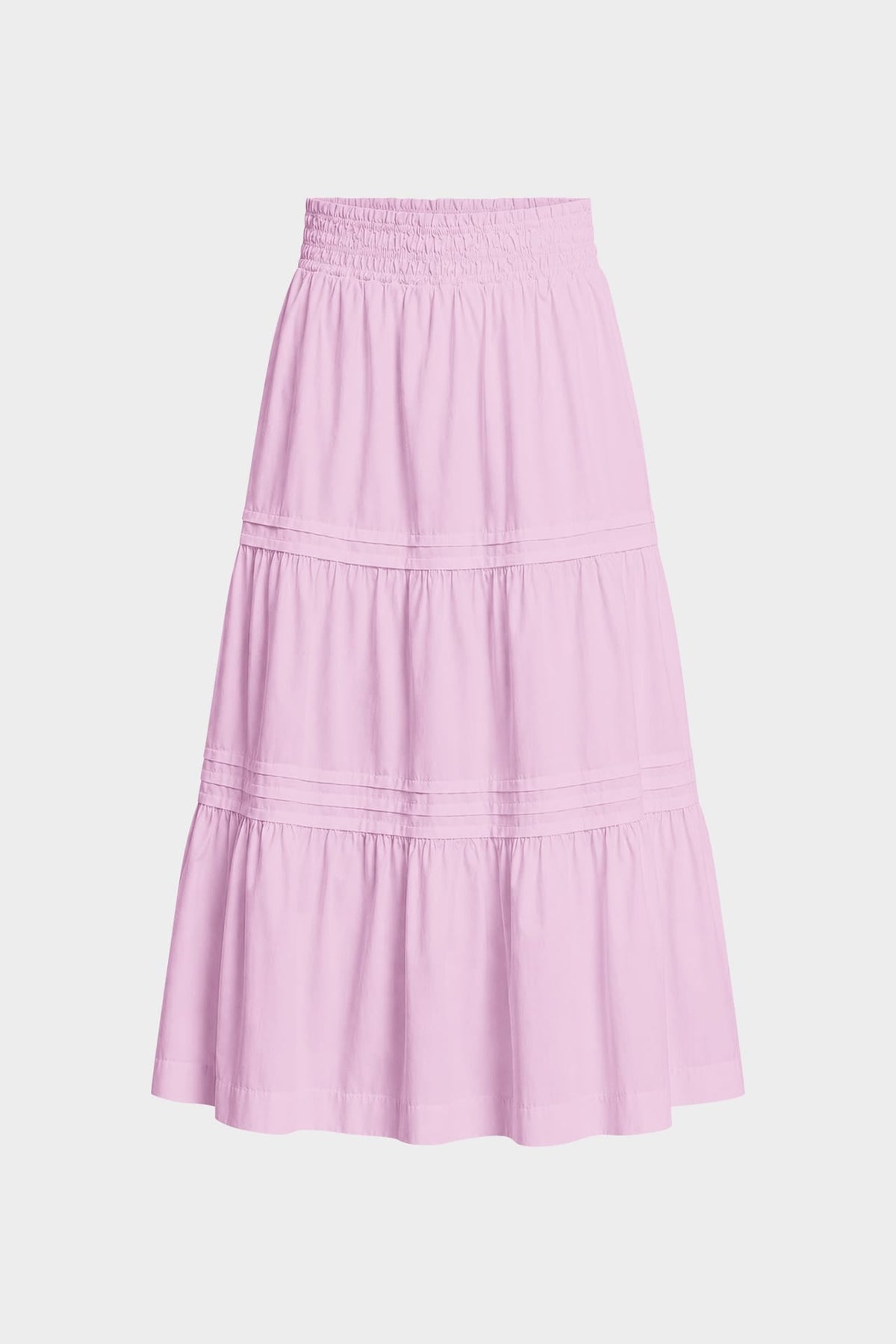 Candy Pink Smocked Waist Cotton Maxi Skirt