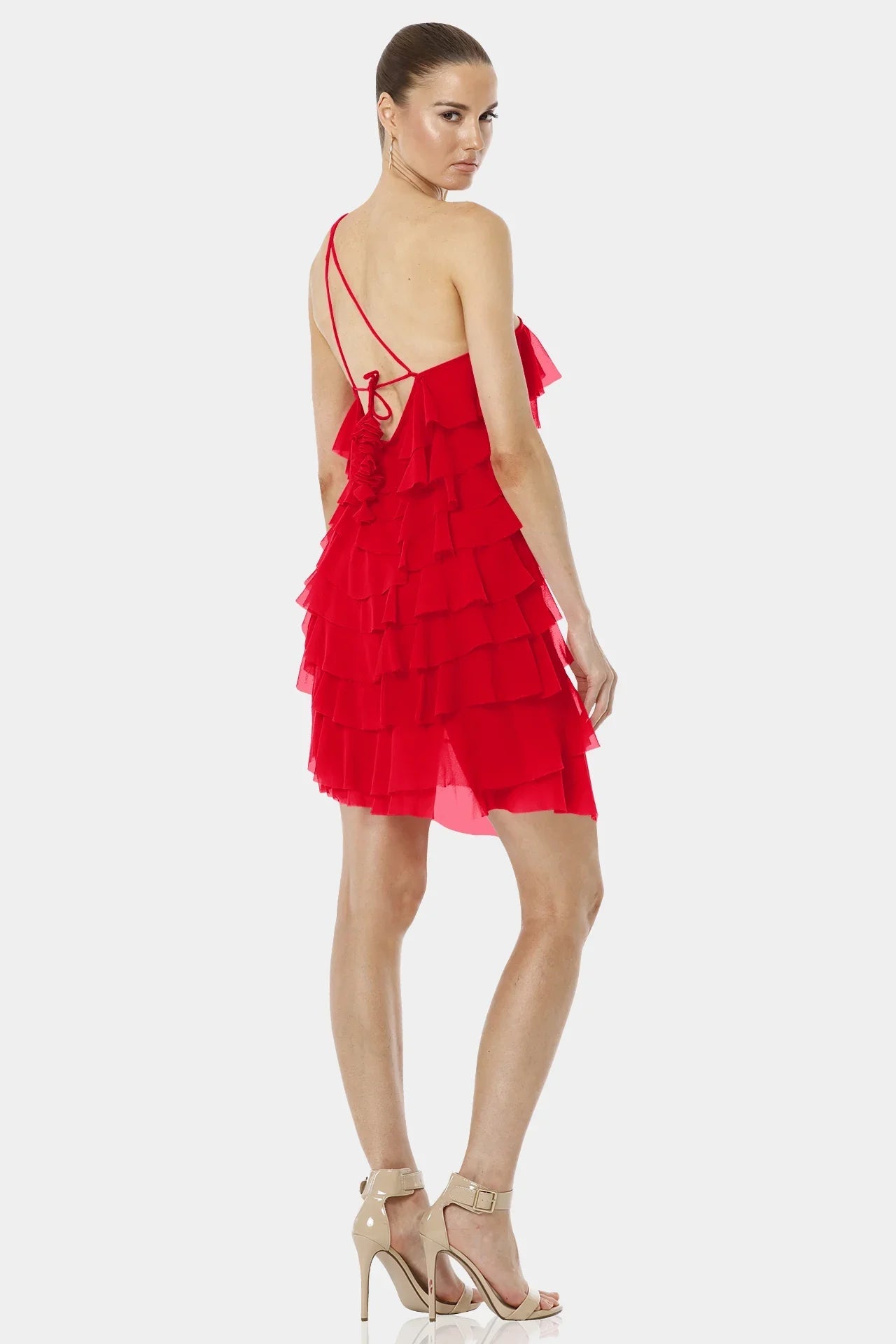 Chili Red Backless Short Dress