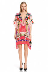 Coral Short Kaftan Dress