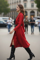 Biodegradable  Sustainable Silk  Long Robe Dress in Blood Stone