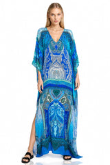 Designer Blue Kaftan Dress
