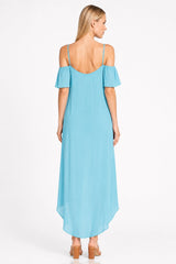 Aqua Blue Open Back Dress