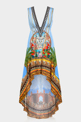 Blue High Low Summer Dress
