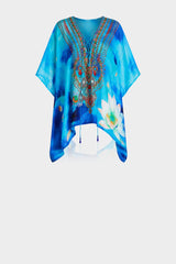 Blue Kaftan Top  in floral print