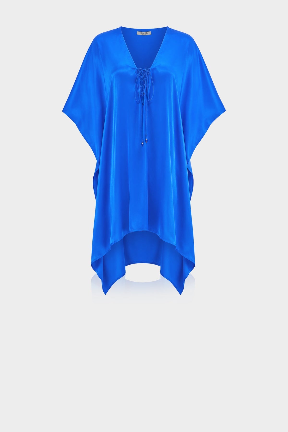 Cobalt Blue Silk Multiway Mini Kaftan Dress – Convertible Luxury for Modern Styling