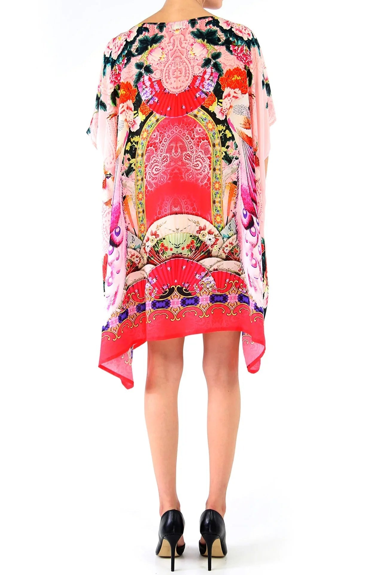 Coral Short Kaftan Dress
