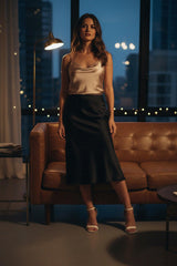 Designer Ground Coffee Ladies Knee Length Skirts