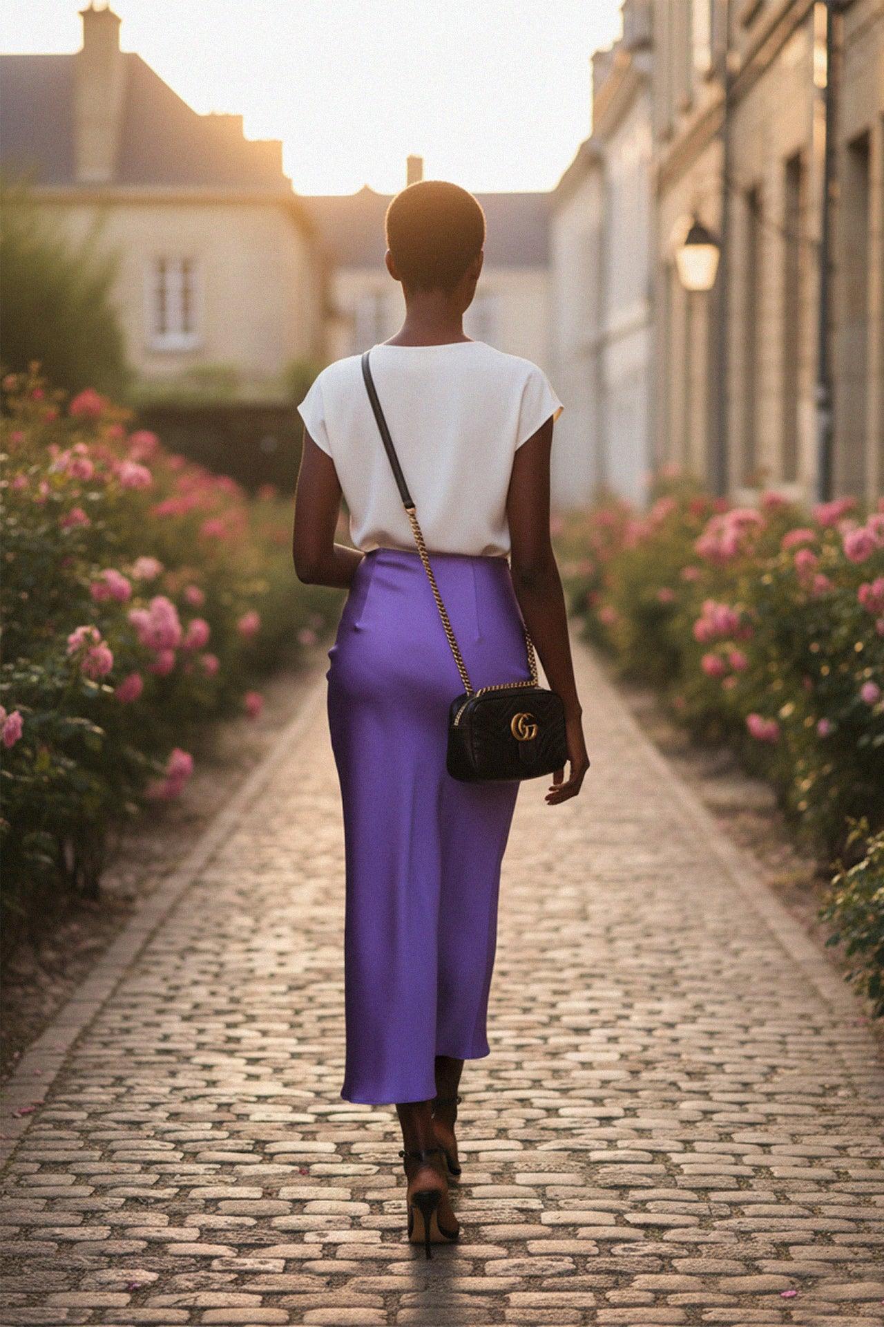Designer Digital Lavender Long Summer Skirts