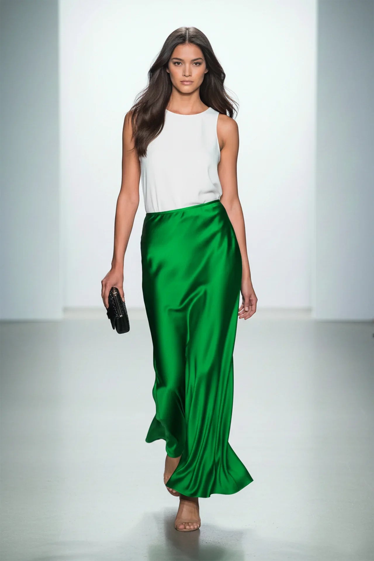 Designer Green Floor Length Maxi Skirt