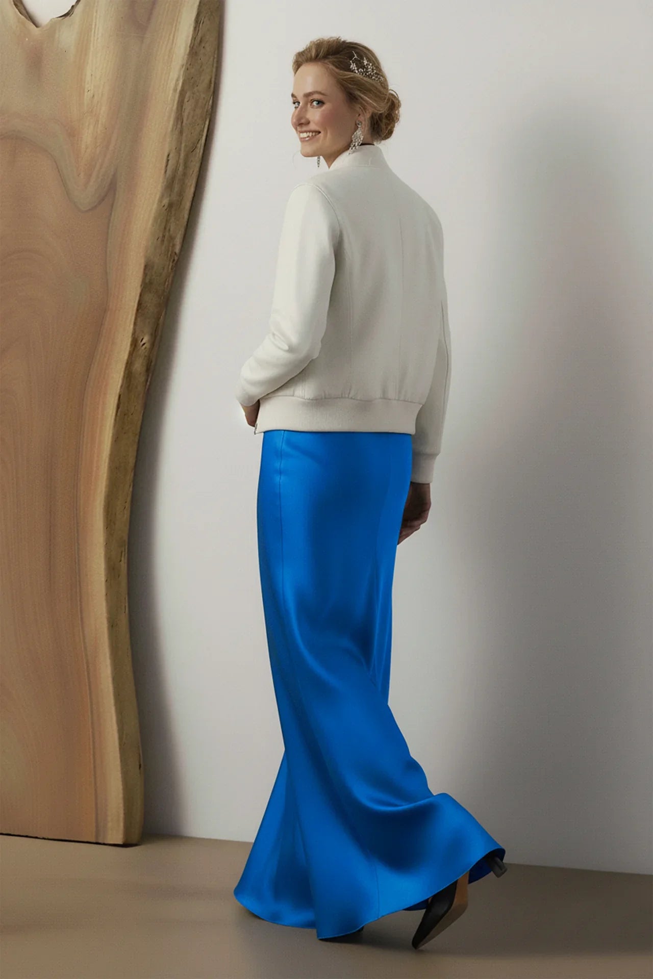 Designer Blue Long Maxi Skirt