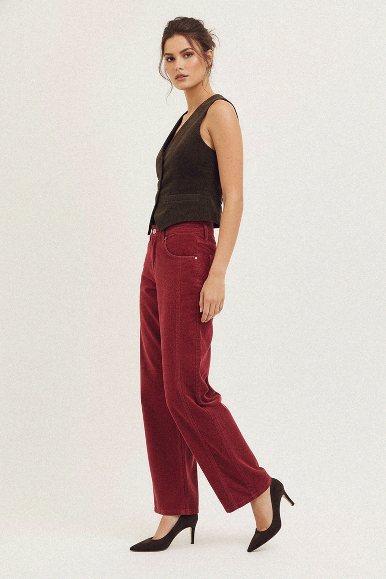 Corduroy Sleeveless Vest for Women