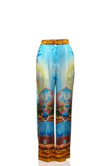 Blue Wide Leg Pant for Women