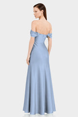 Hydrangea Floral Print Satin Convertible Maxi Dress