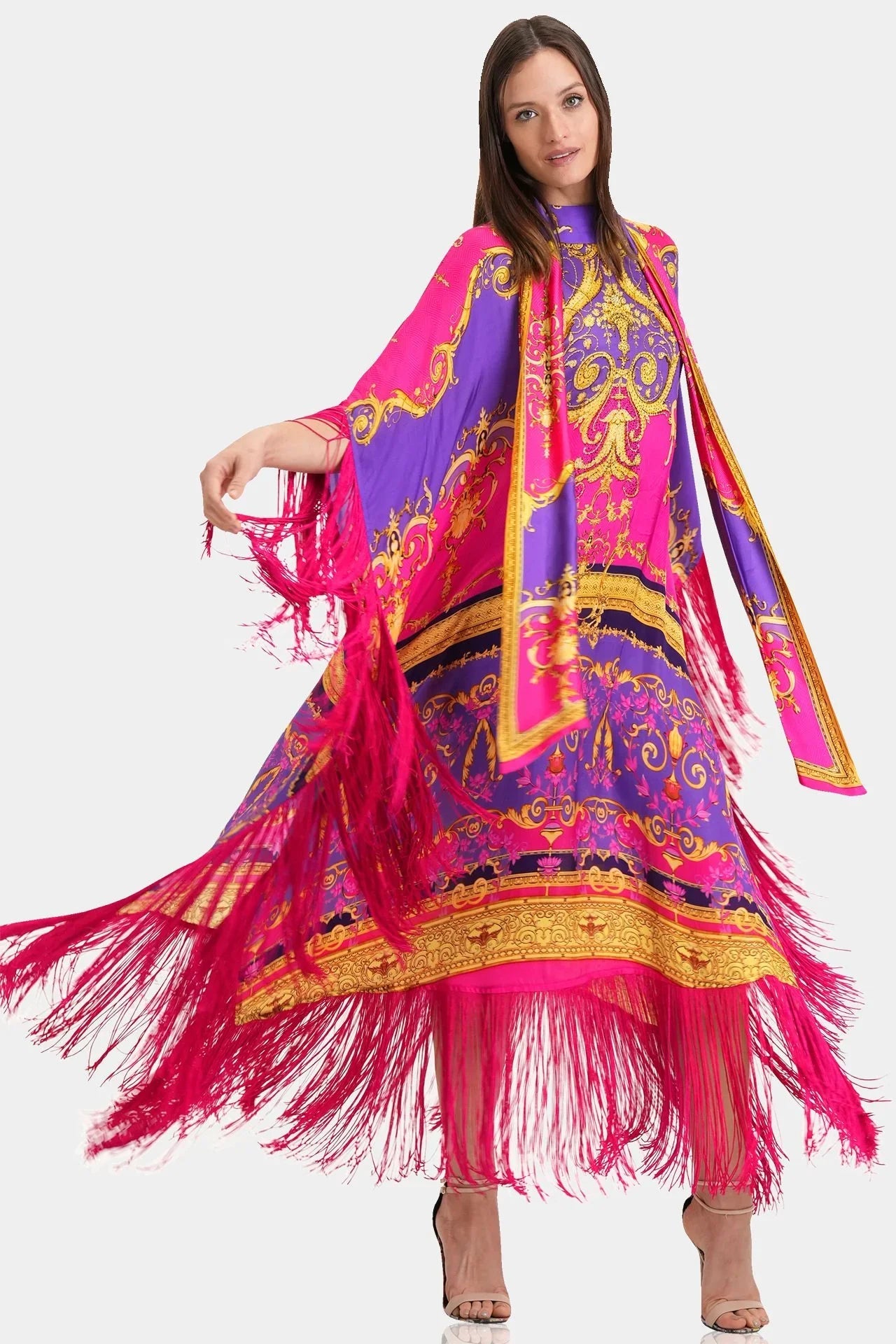 Designer Fringe Kaftan Dress