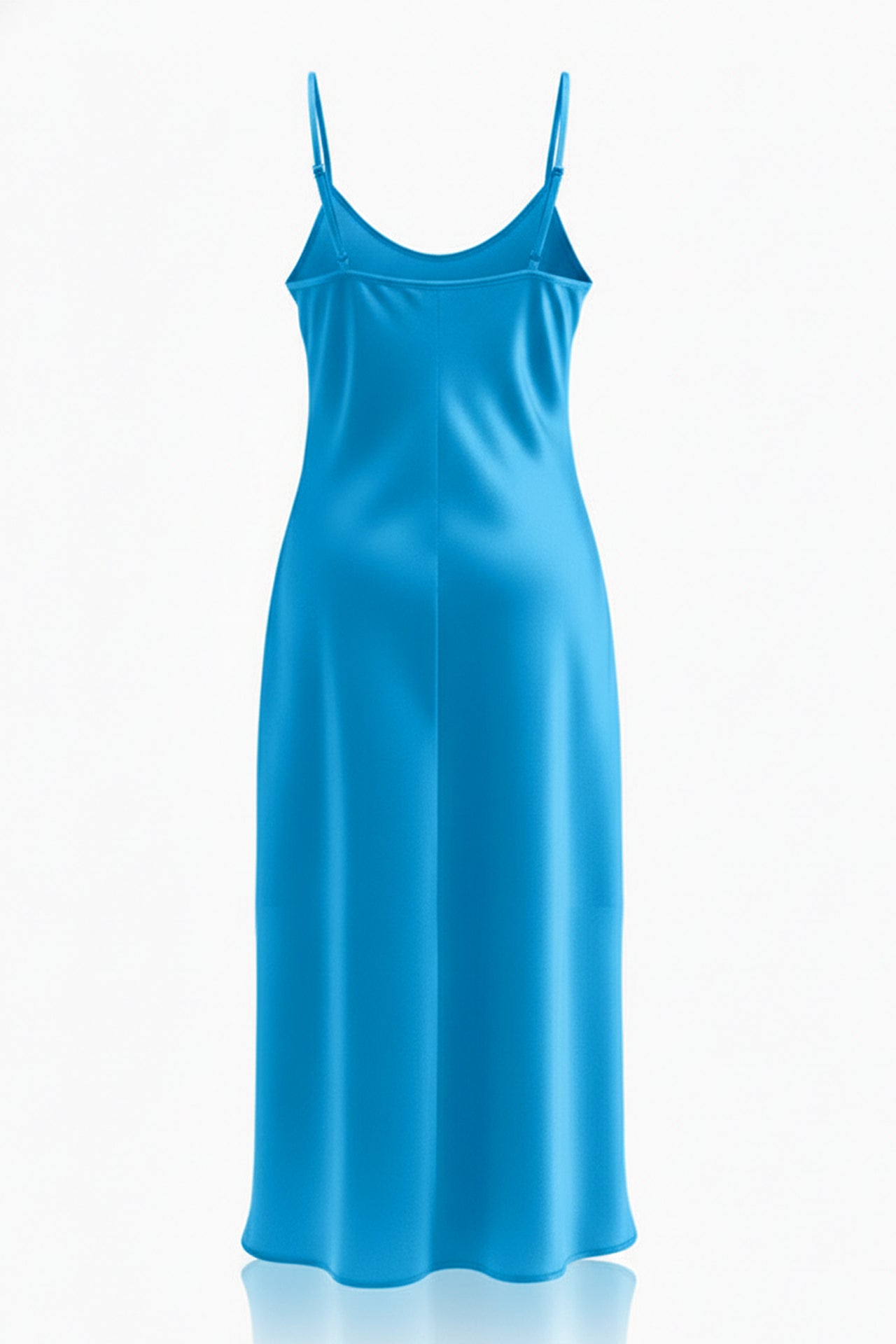 Turquoise Blue Satin Slip Dress – Bias Cut lightweight satin midi dress