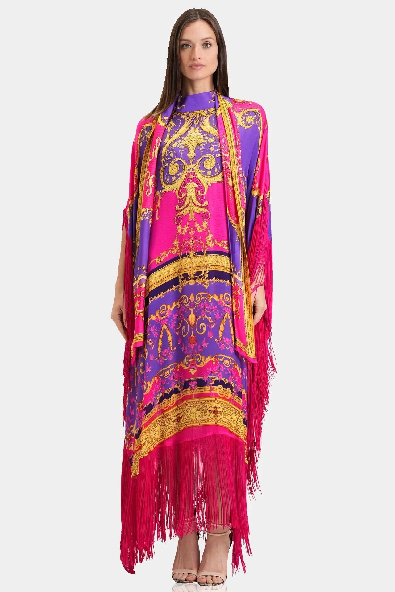 Designer Fringe Kaftan Dress